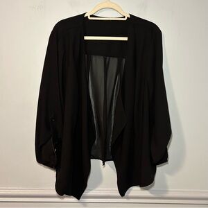 Torrid Black Back Chiffon Slit Back Blazer Size 2X